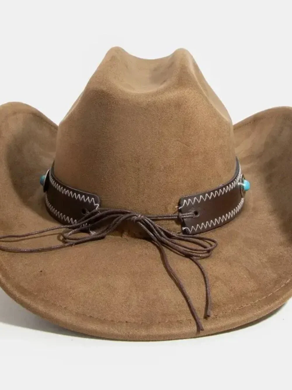 Hat Longhorn Concho Strap Cowboy Hat Brown